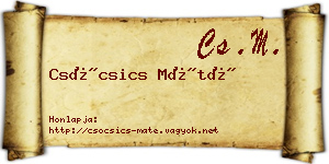 Csócsics Máté névjegykártya