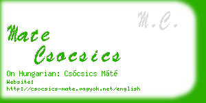mate csocsics business card